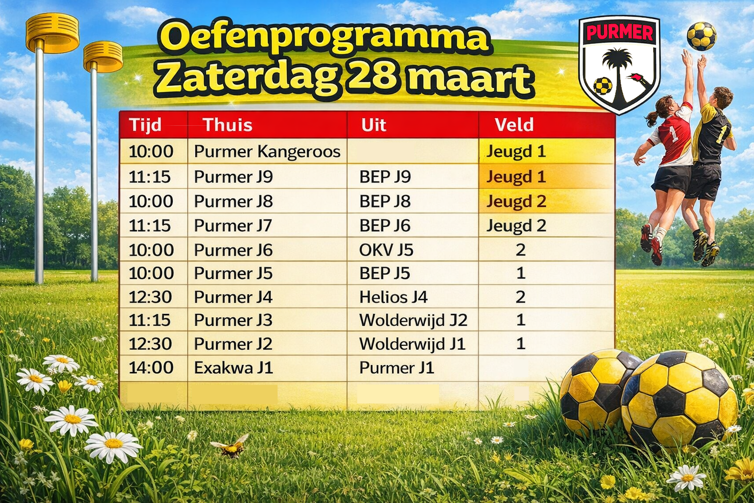 Oefenprogramma 28 maart