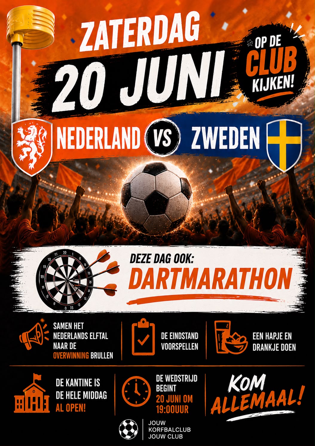 Wk voetbal en dartmarathon