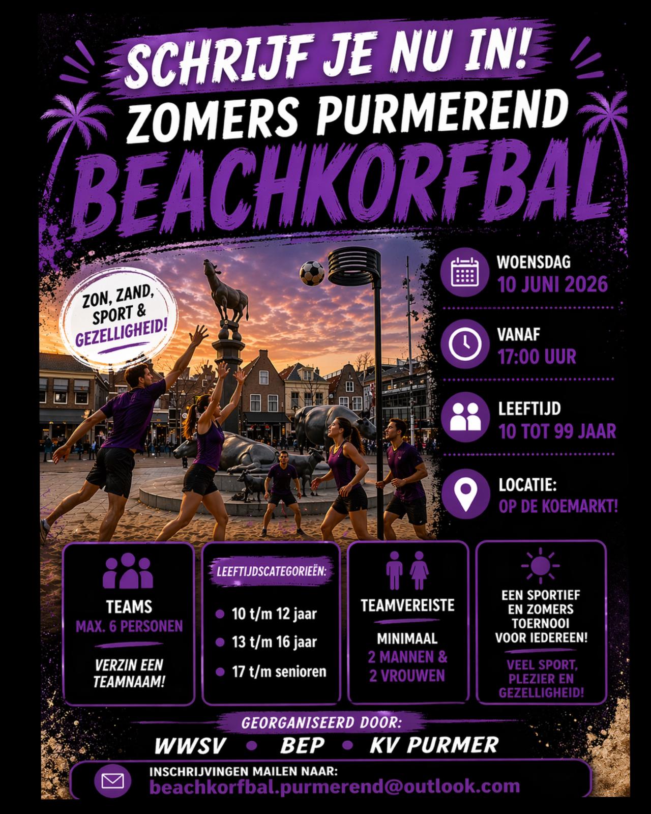Inschrijven Purmerend Beach Korfbal