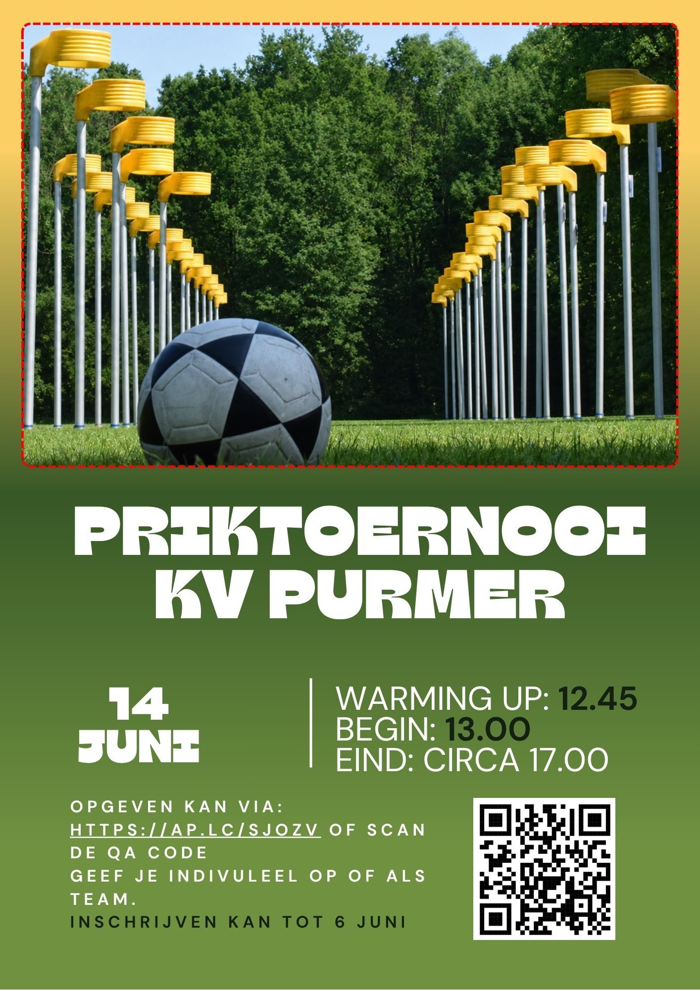 Reminder: priktoernooi 14 juni